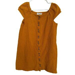 Madewell‎ Texture & Thread Cap Sleeve Dress In Tungsten Glow Cotton Woman's XS